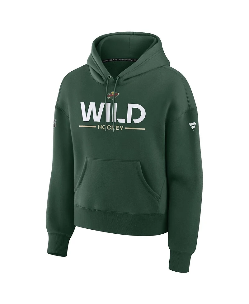 Fanatics Women's Green Minnesota Wild Authentic Pro Primary Pullover Hoodie