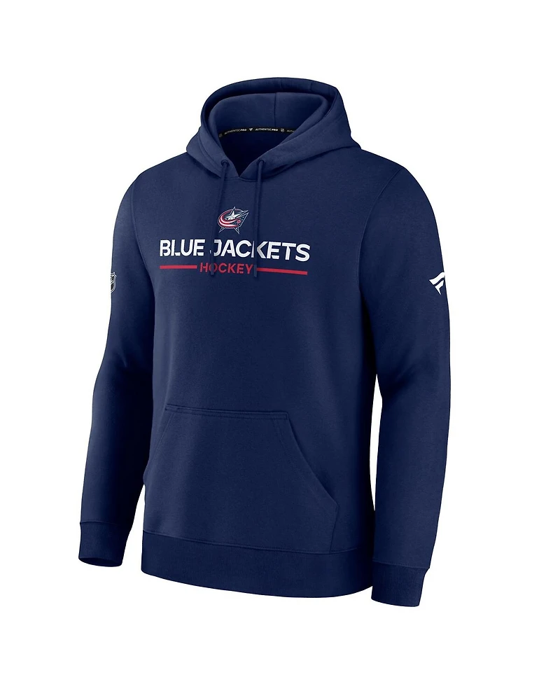 Fanatics Men's Navy Columbus Blue Jackets Authentic Pro Primary Hoodie
