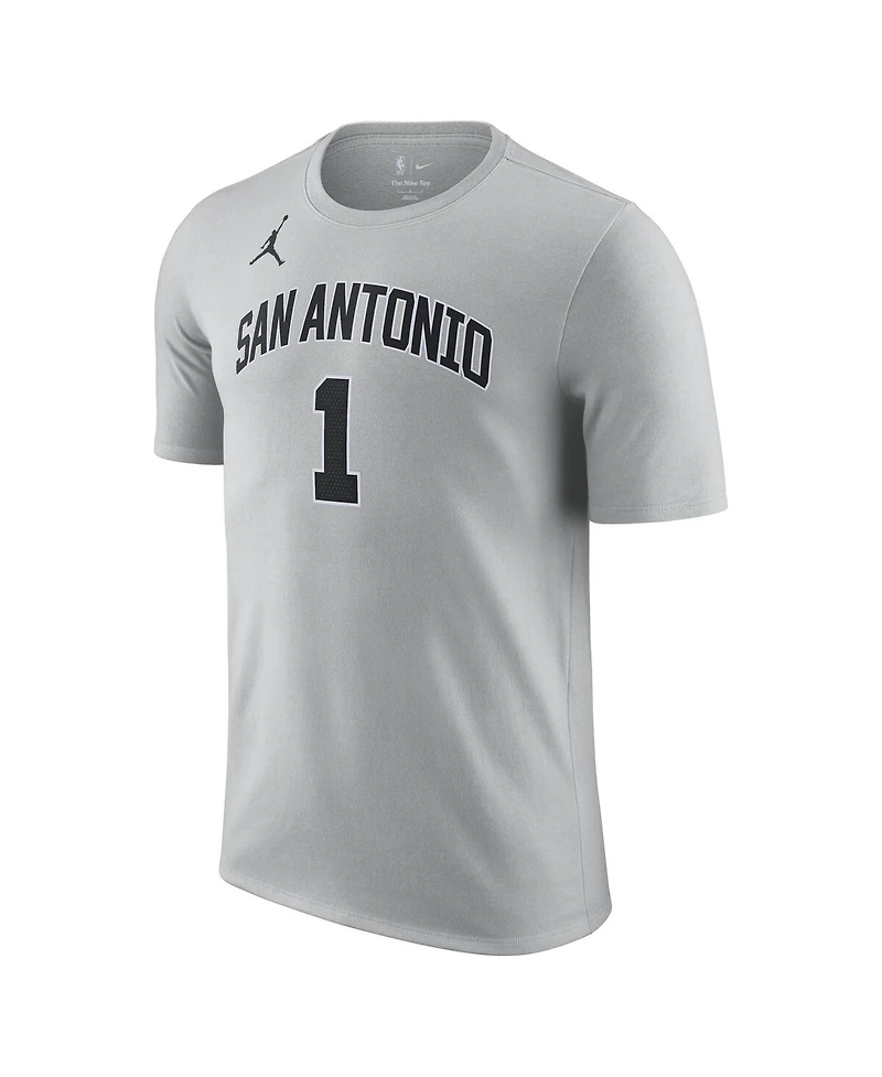 Jordan Men's and Women's Victor Wembanyama Silver San Antonio Spurs Name Number T-Shirt