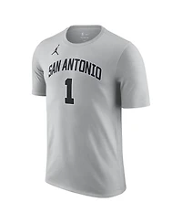 Jordan Men's and Women's Victor Wembanyama Silver San Antonio Spurs Name Number T-Shirt
