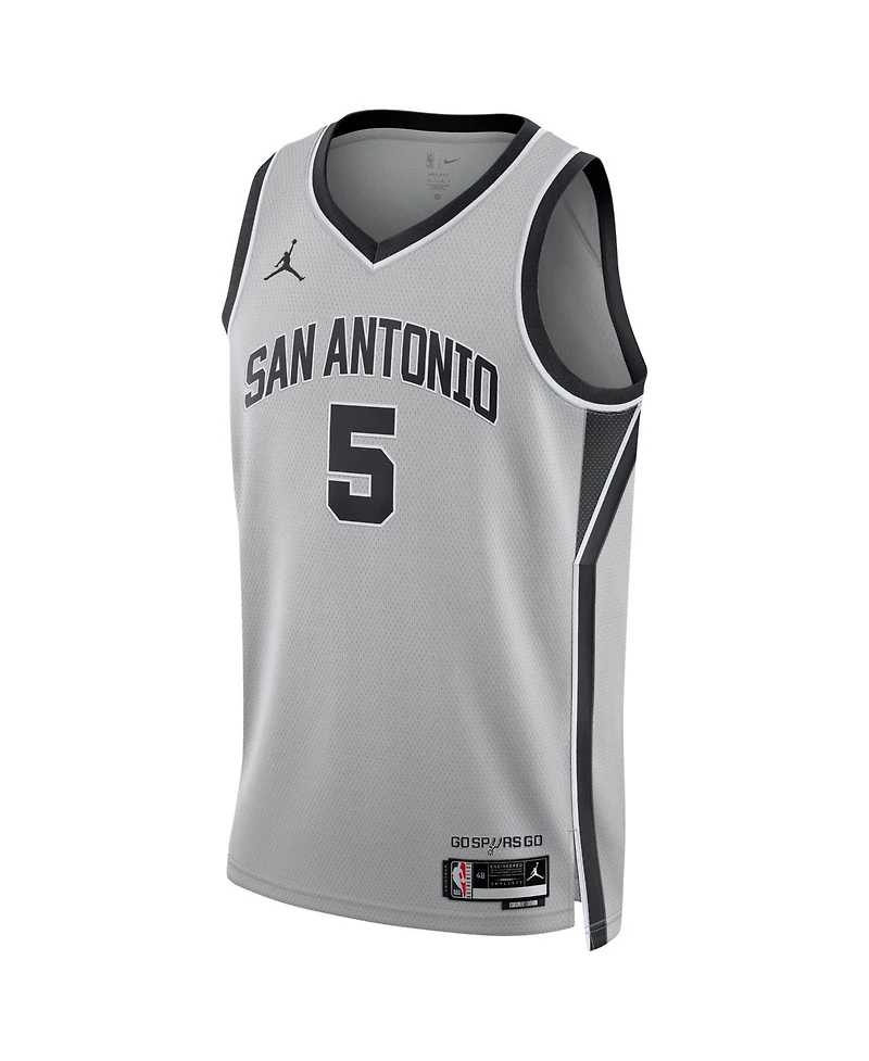 Jordan Men's and Women's Stephon Castle Silver San Antonio Spurs Swingman Jersey