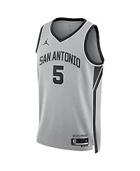 Jordan Men's and Women's Stephon Castle Silver San Antonio Spurs Swingman Jersey
