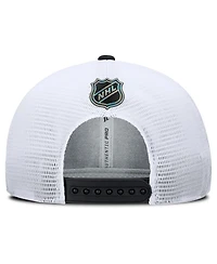 Fanatics Men's Black/White Anaheim Ducks Authentic Pro Rink Lockup Adjustable Trucker Hat