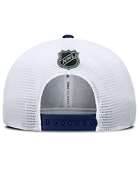 Fanatics Men's Navy/White Nashville Predators Authentic Pro Rink Lockup Adjustable Trucker Hat