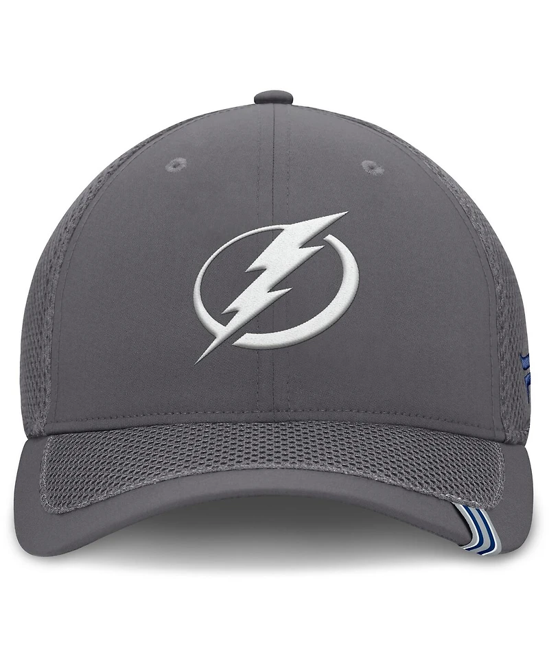 Fanatics Men's Gray Tampa Bay Lightning Clincher Team Stripes Flex Hat