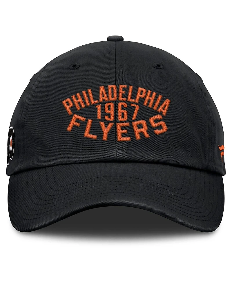 Fanatics Men's Black Philadelphia Flyers Fundamentals Archer Adjustable Hat