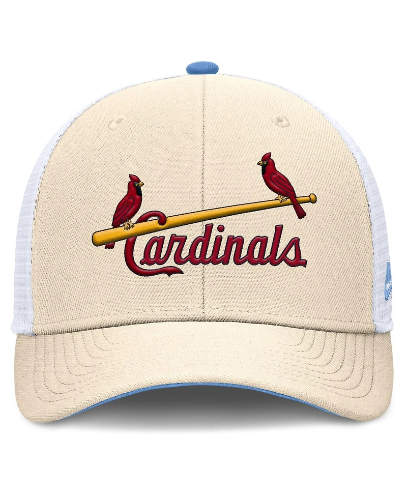 Nike Men's Natural St. Louis Cardinals Cooperstown Collection Dri-fit Rise Trucker Adjustable Hat