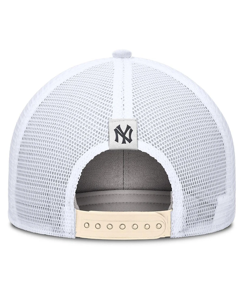 Nike Men's Natural New York Yankees Cooperstown Collection Dri-fit Rise Trucker Adjustable Hat