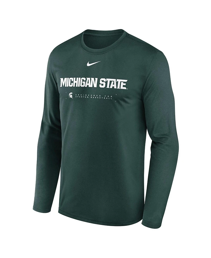 Nike Men's Green Michigan State Spartans 2025 Courtside Basketball Shootaround Legend Dri-fit Long Sleeve T-Shirt