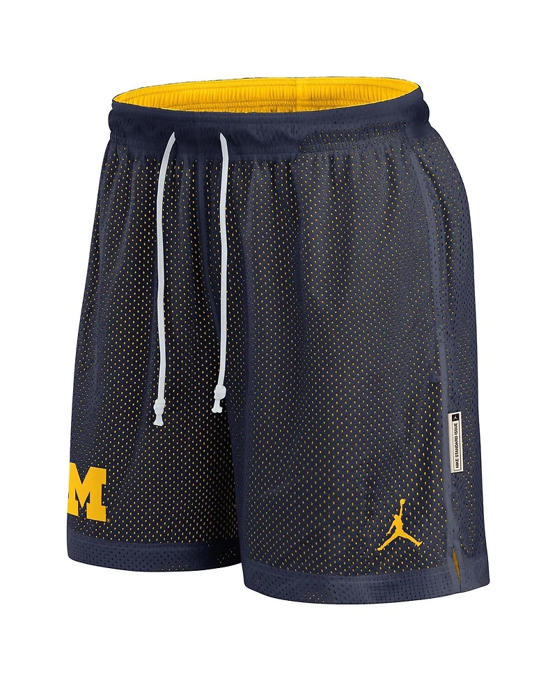 Jordan Men's Navy/Maize Michigan Wolverines Courtside Standard Issue Dri-fit Reversible Shorts