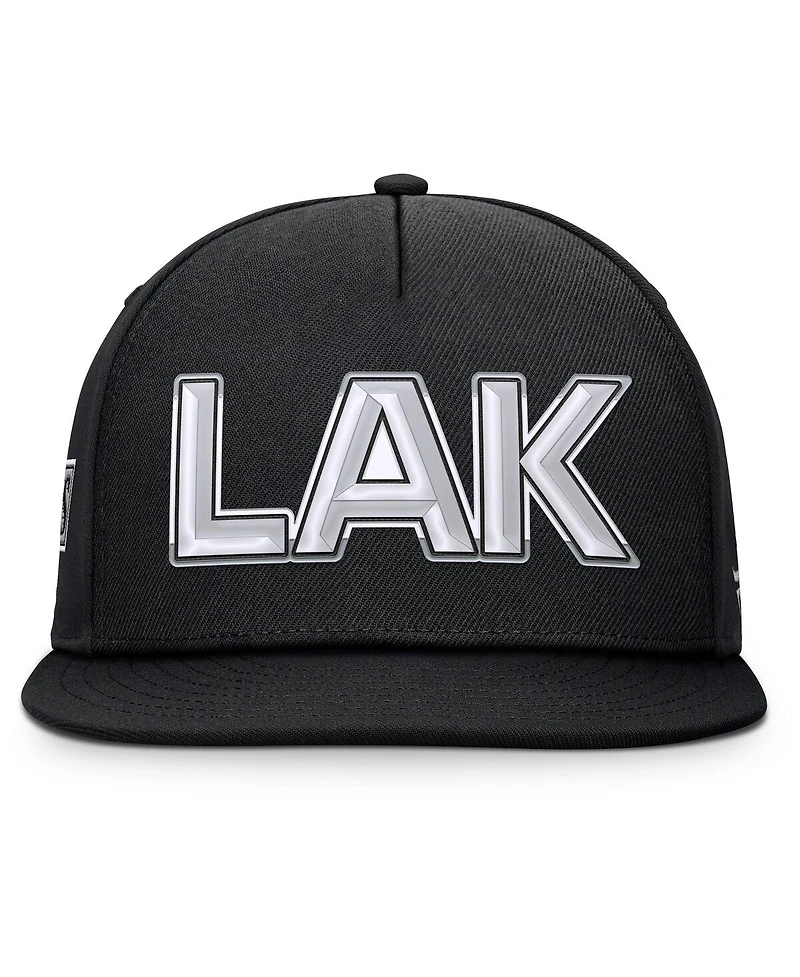 Fanatics Men's Black Los Angeles Kings Authentic Pro Rink Team Code Snapback Hat