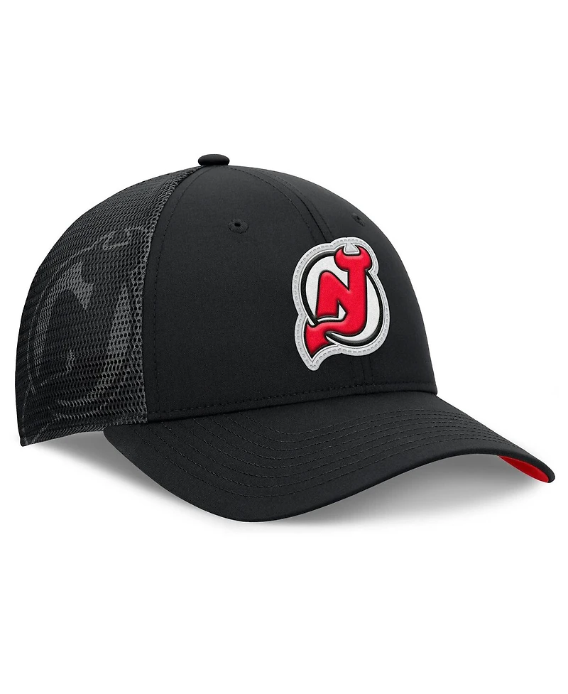 Fanatics Men's Black New Jersey Devils Authentic Pro Home Ice Trucker Adjustable Hat