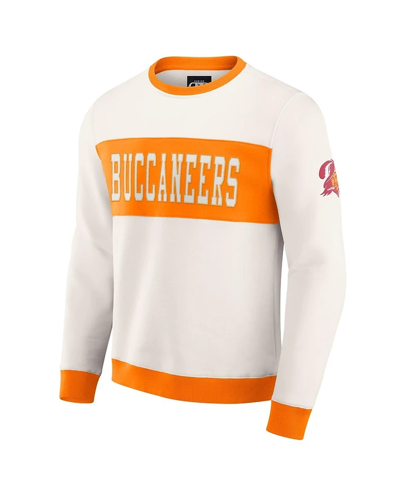 Darius Rucker Collection by Fanatics Men's Cream Tampa Bay Buccaneers Color block Pullover Sweatshirt