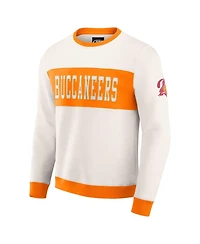 Darius Rucker Collection by Fanatics Men's Cream Tampa Bay Buccaneers Color block Pullover Sweatshirt
