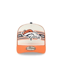 New Era Men's Cream/Orange Denver Broncos Banner A-Frame 9FIFTY Trucker Snapback Hat