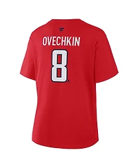 Fanatics Women's Alexander Ovechkin Red Washington Capitals Authentic Stack Name Number T-Shirt