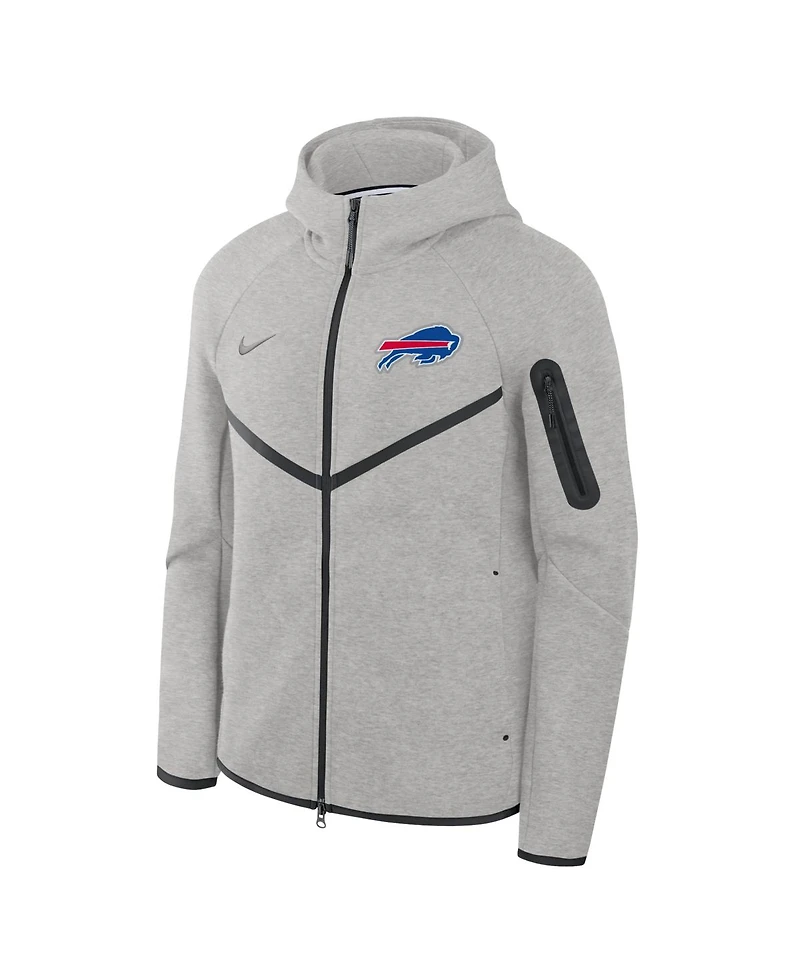 Nike Men's Heather Gray Buffalo Bills Tech Fleece Full-Zip Windrunner Hoodie