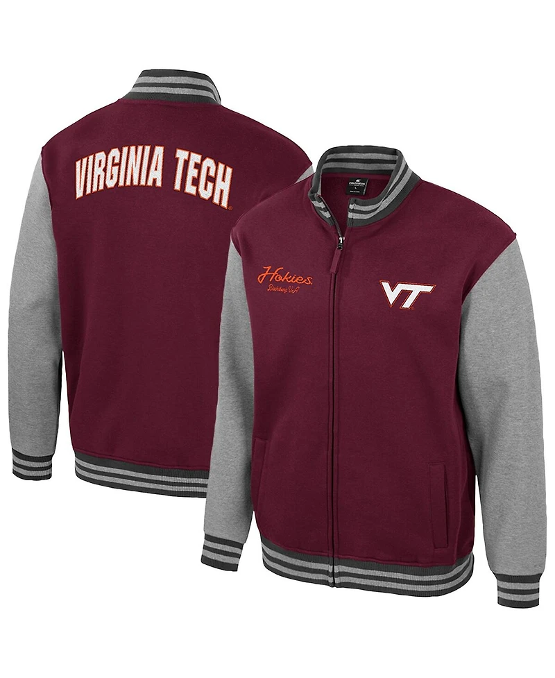 Colosseum Men's Maroon Virginia Tech Hokies Ambi-Turner Full-Zip Varsity Jacket