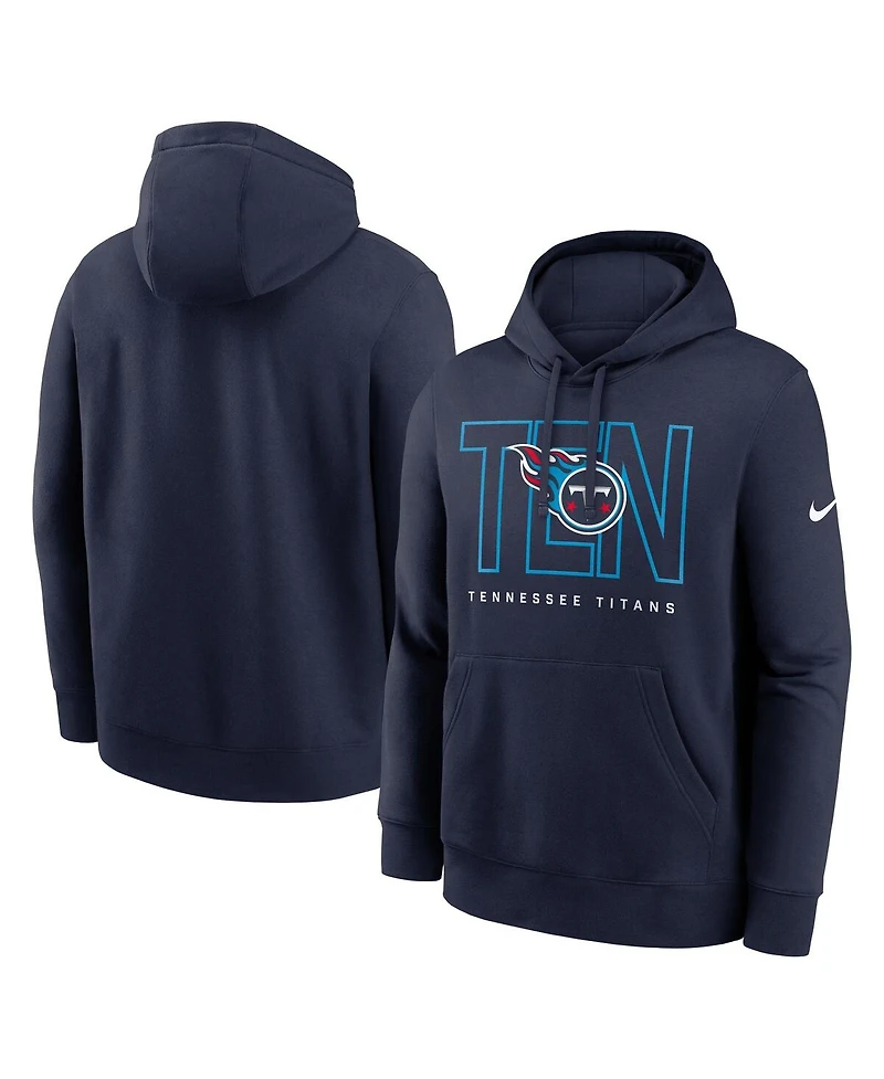 Nike Men's Navy Tennessee Titans Busted Play Club Fleece Pullover Hoodie