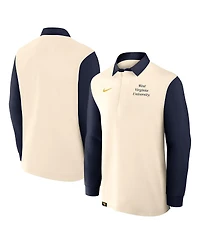 Nike Men's Cream/Navy West Virginia Mountaineers Rugby Long Sleeve Shirt