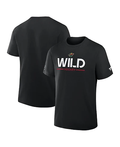 Fanatics Men's Black Minnesota Wild Authentic Pro Primary T-Shirt
