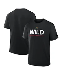 Fanatics Men's Black Minnesota Wild Authentic Pro Primary T-Shirt