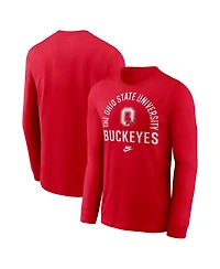 Nike Men's Scarlet Ohio State Buckeyes Legacy Arched Logo Long Sleeve T-Shirt