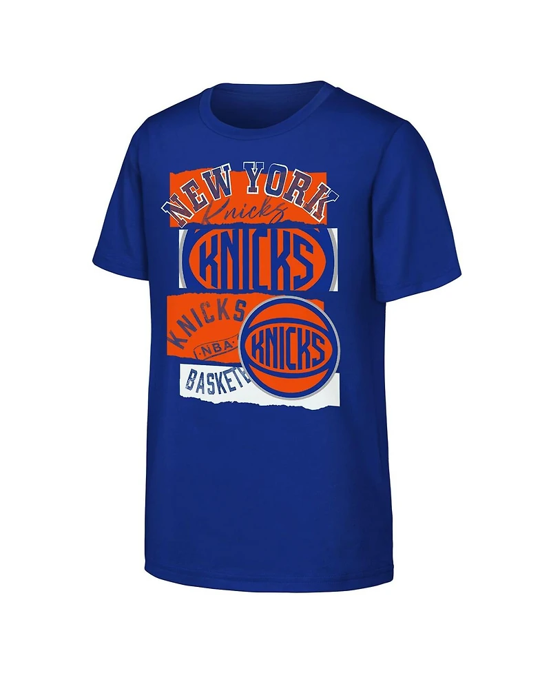 Outerstuff Big Boys and Girls Blue New York Knicks the Paint Alternate Logo T-Shirt