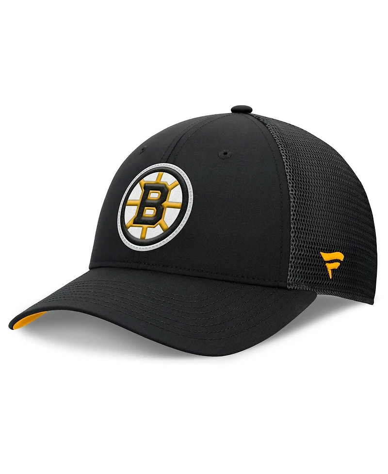 Fanatics Men's Black Boston Bruins Authentic Pro Home Ice Trucker Adjustable Hat