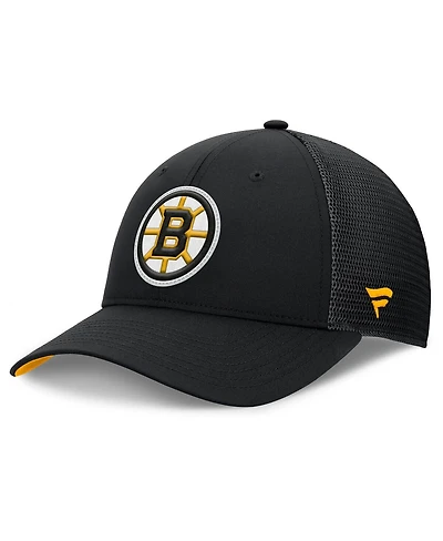 Fanatics Men's Black Boston Bruins Authentic Pro Home Ice Trucker Adjustable Hat