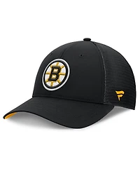 Fanatics Men's Black Boston Bruins Authentic Pro Home Ice Trucker Adjustable Hat
