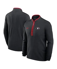 Nike Men's Black Georgia Bulldogs Courtside Victory Dri-fit Half-Zip Pullover Sweatshirt