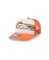 New Era Men's Cream/Orange Denver Broncos Banner A-Frame 9FIFTY Trucker Snapback Hat