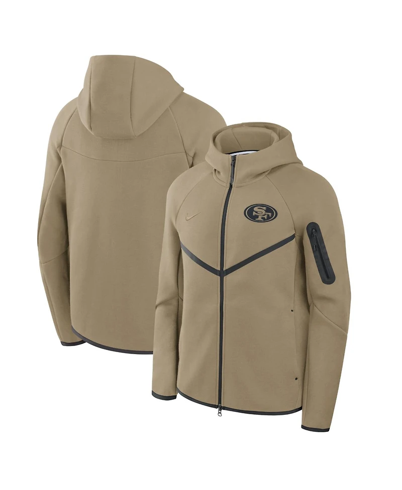 Nike Men's Olive San Francisco 49ers Tech Fleece Full-Zip Windrunner Hoodie