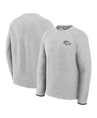 Nike Men's Heather Gray Denver Broncos Tech Fleece Raglan Sweatshirt