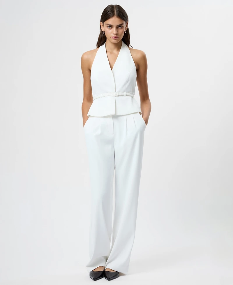French Connection Women's Harry Suiting Belted Halter V-Neck Top