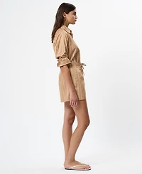 French Connection Women's Alexis Poplin Striped Shorts