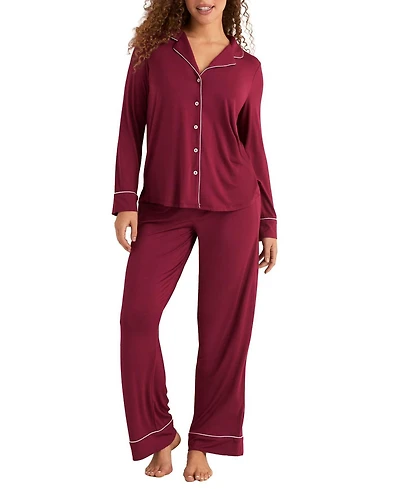 Adore Me Women's Matilda Long Sleeve Top & Pants Pajama Set