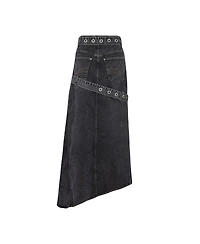 Pcfg Women's Colorblocked Stretch Denim Skirt