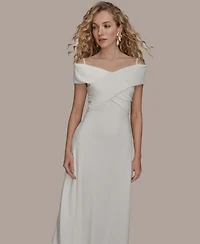 Donna Karan New York Women's Criss-Cross Off-Shoulder Dress