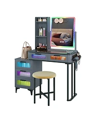 Vlsrka Vanity Makeup Desk with Mirror and Lights