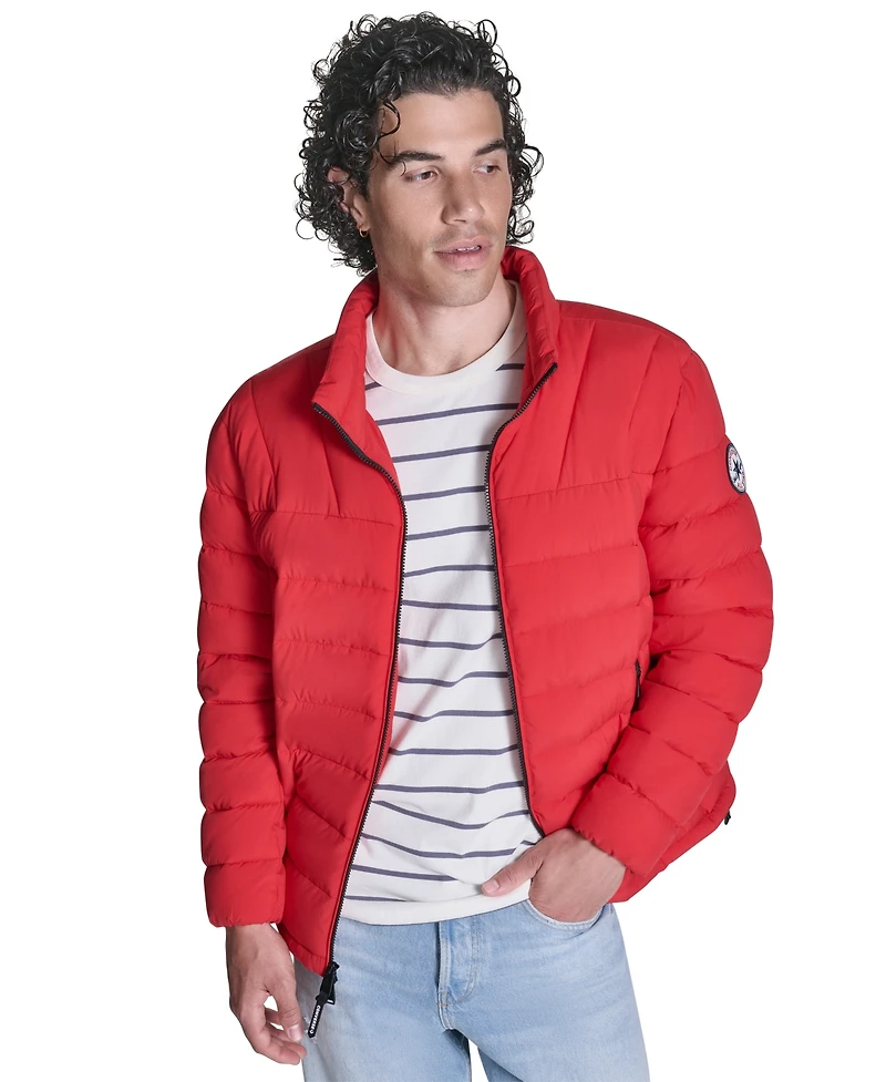 Converse Men's Lightweight Hooded Bib Puffer Jacket