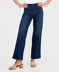 Style & Co Petite Pull-On Shaping High-Rise Wide-Leg Jeans, Macy's Exclusive