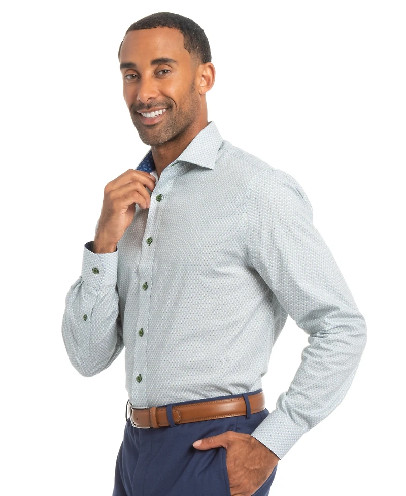 Nick Graham Men's Mosaic Squares Modern Fit Shirt