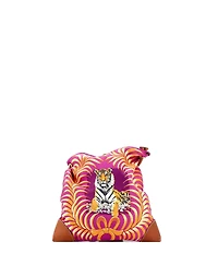 Pre-Owned HERMES Pm Silky City Bag Printed Silk and Leather