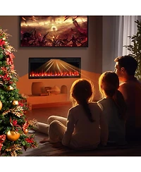 Sugift Electric Fireplace 50 Inches Recessed and Wall Mounted for 2' x 6' Stud