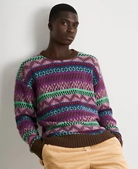 Scotch Soda Mens Drop Shoulder Long Sleeve Sweater Paired With Loose Tapered Corduroy Joggers