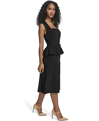 Calvin Klein Women's Square-Neck Belted Midi Dress