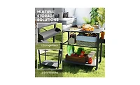 Slickblue Outdoor Grill Cart with Storage and Prep Space for Bbq