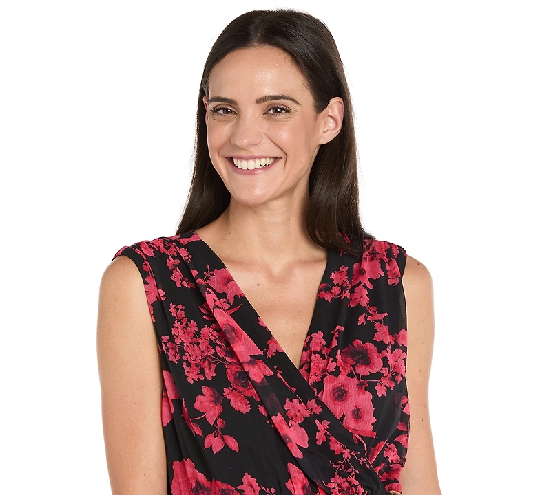 R & M Richards Women's Sleeveless Wrap Dress